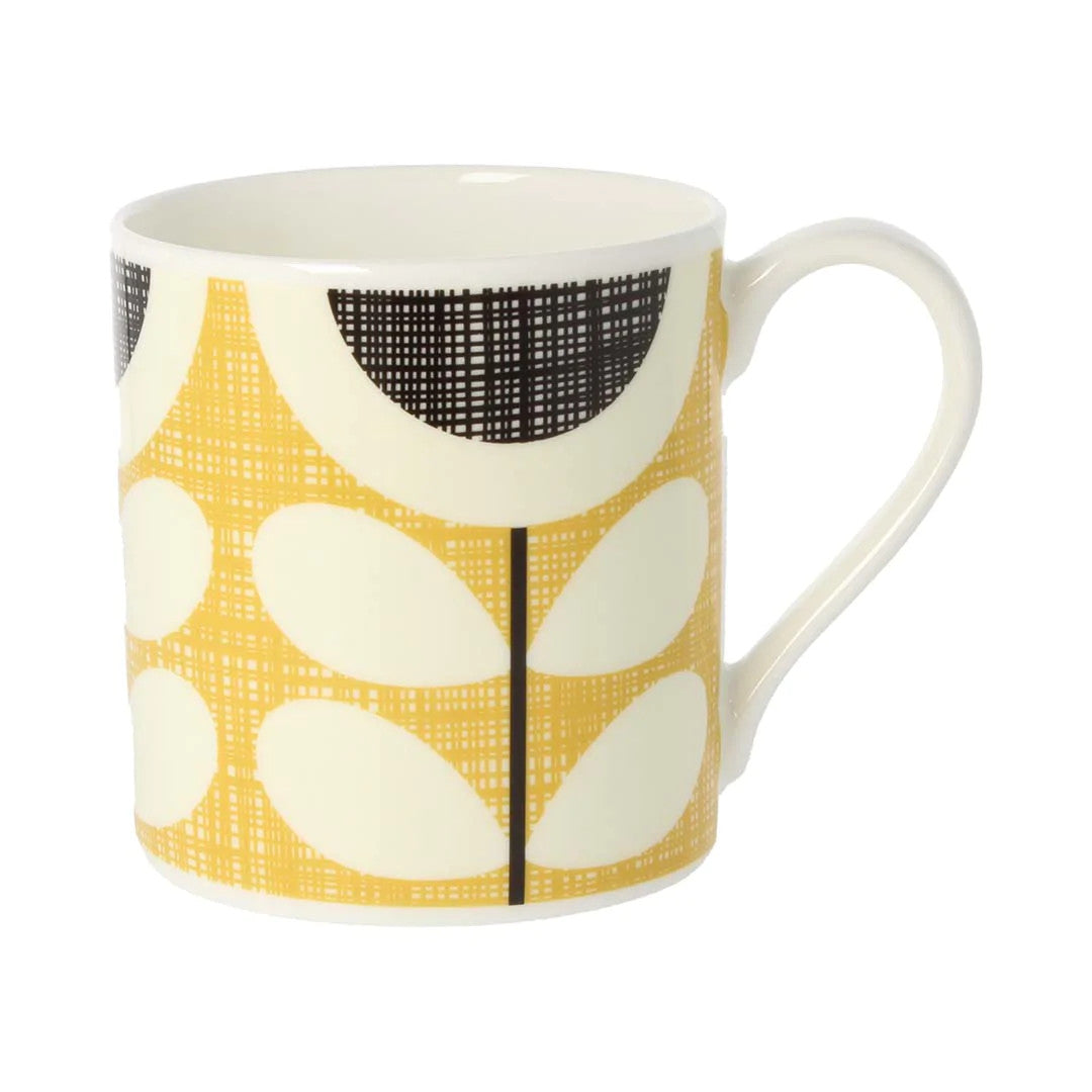 Scribble Sunflower Yellow Bone China Mug by Orla Kiely