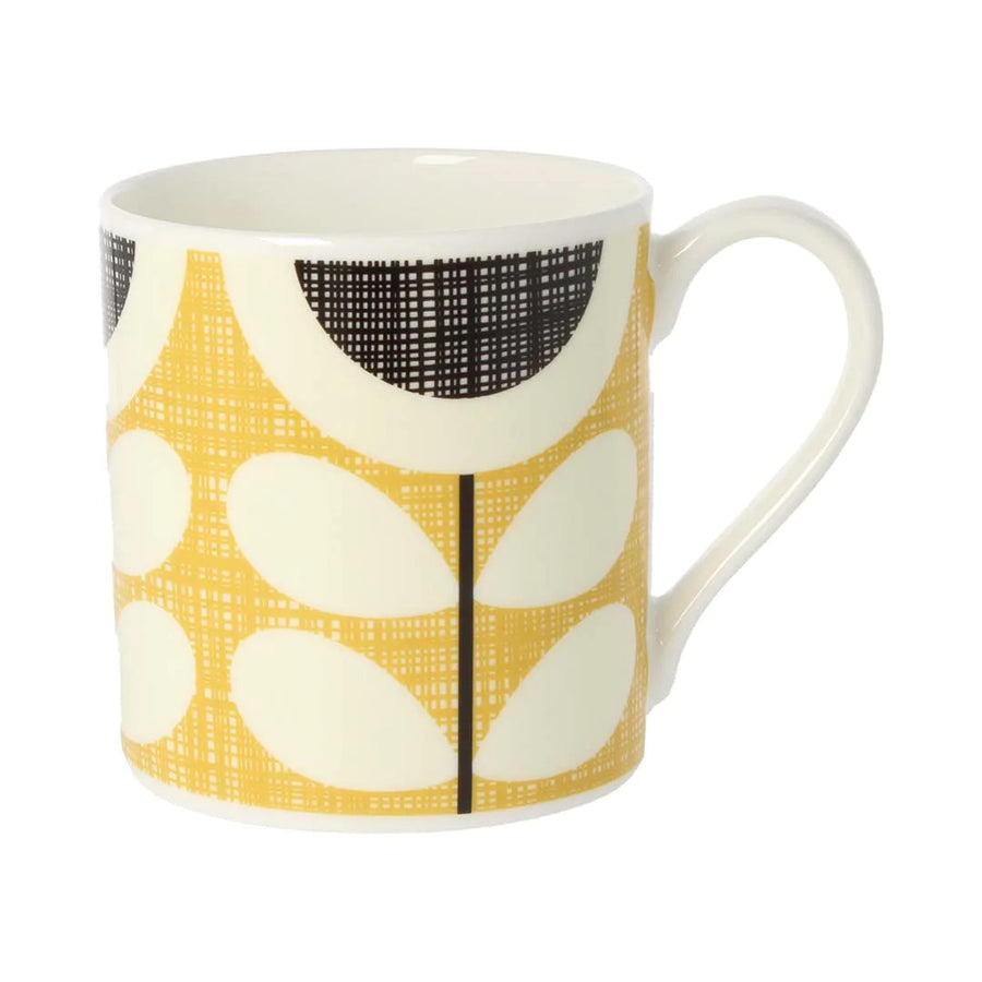 Scribble Sunflower Yellow Bone China Mug by Orla Kiely