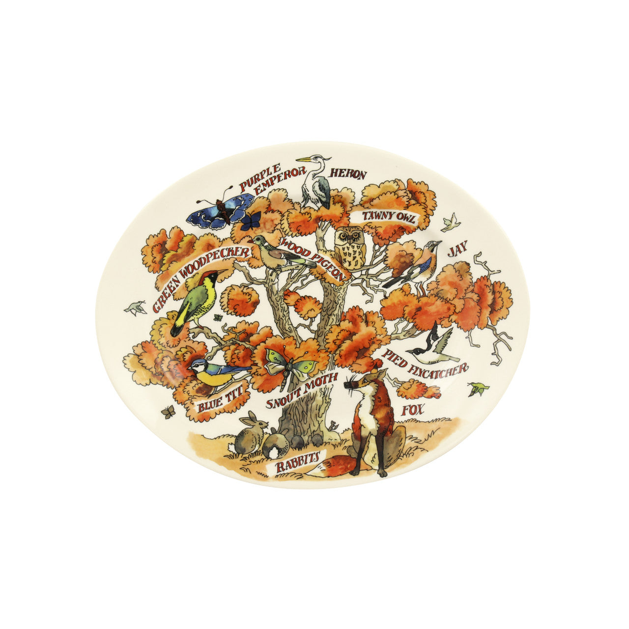Emma Bridgewater handmade pottery In an Oak Tree Small Oval Platter.