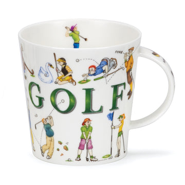 Dunoon Cairngorm Sporting Antics Fine bone china mug - Golf Image