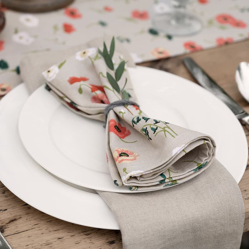 Sophie Allport Poppy Meadow Set of 4 Napkins