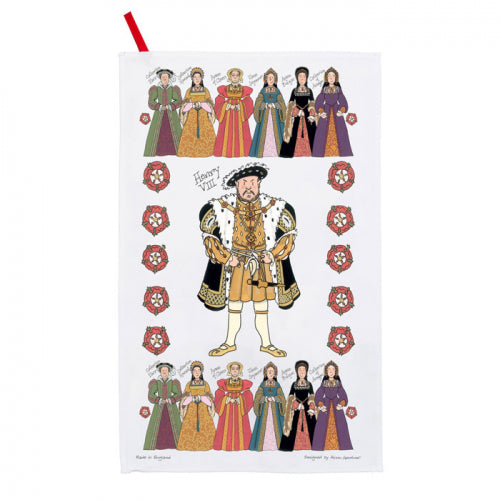 Henry VIII and his six wives cotton tea towel from Alison Gardner.