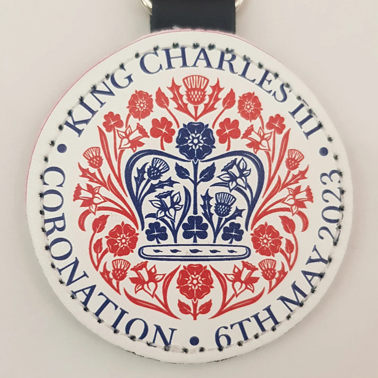 Leather Coronation Emblem Keyring by Zatchels.