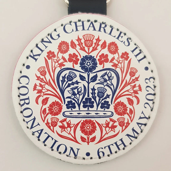 Leather Coronation Emblem Keyring by Zatchels.