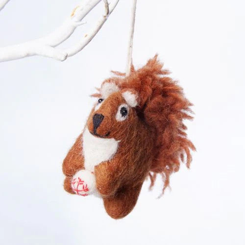 Squirrel with Snowball Felt Decoration