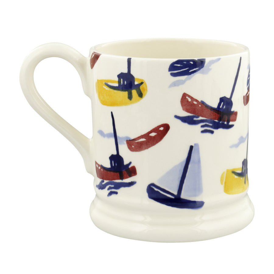 Emma Bridgewater Shoreline Scattered Boats Half Pint Mug