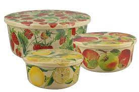 Fruit Garden Set of 3 Rice Husk Containers by Emma Bridgewater.