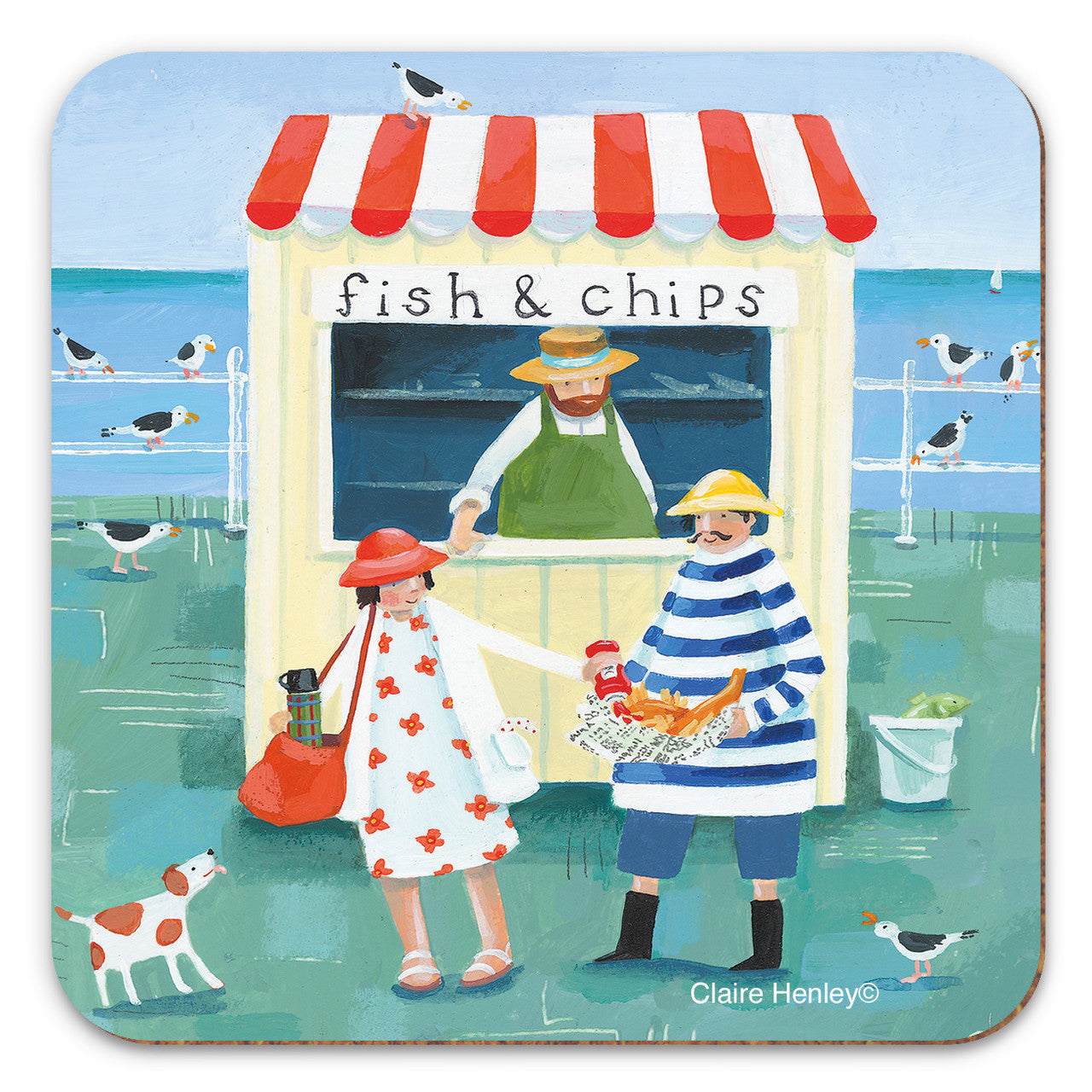 Fish & Chips Coaster by Emma Ball.