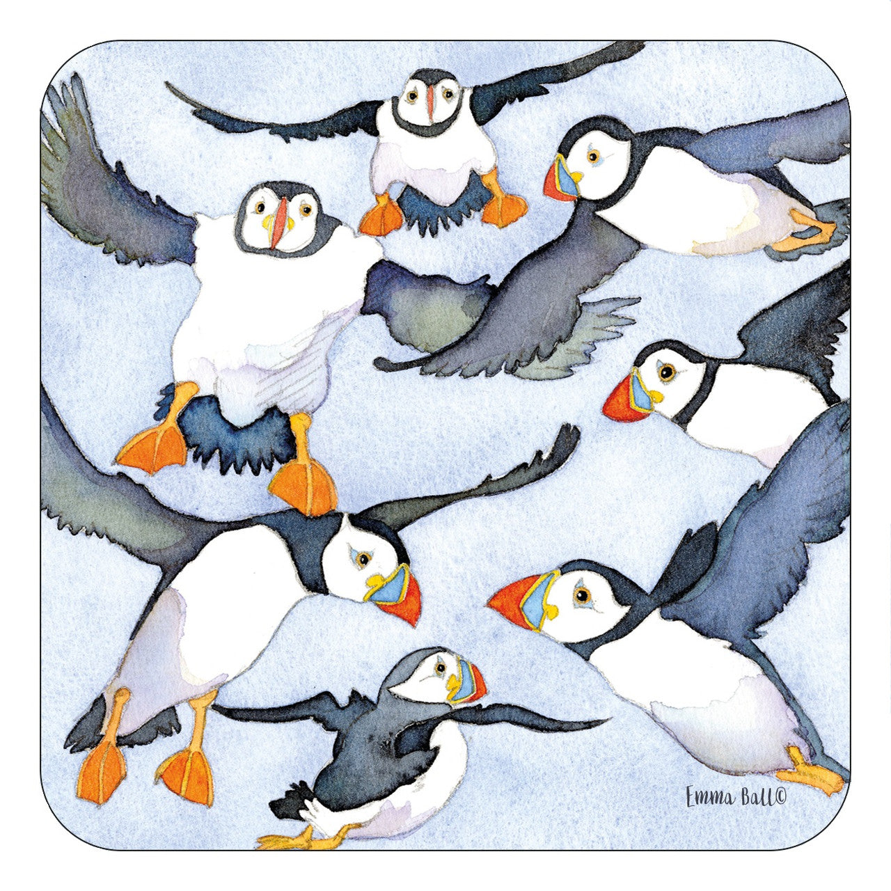 Lots of Puffins Coaster by Emma Ball.
