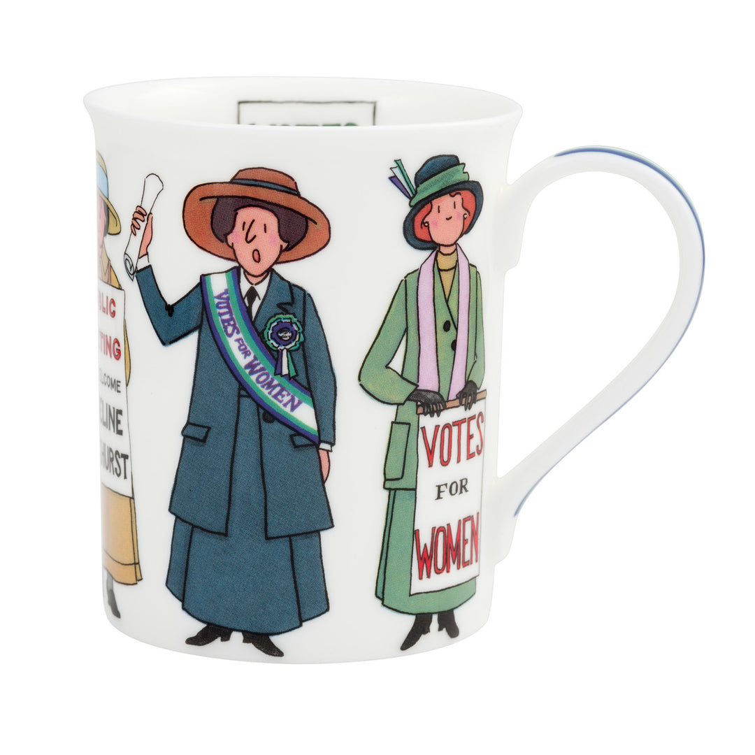 Alison Gardiner Bone China Suffragette mug boxed.