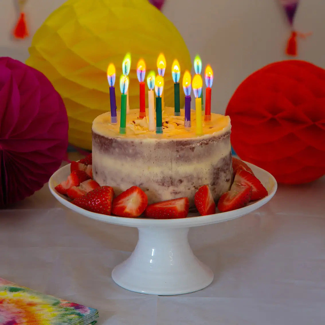 Colored Flame Birthday Candles - 12 pack
