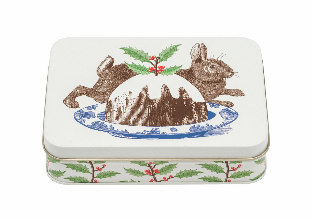 Rabbit & Pudding Small Rectangular Tin