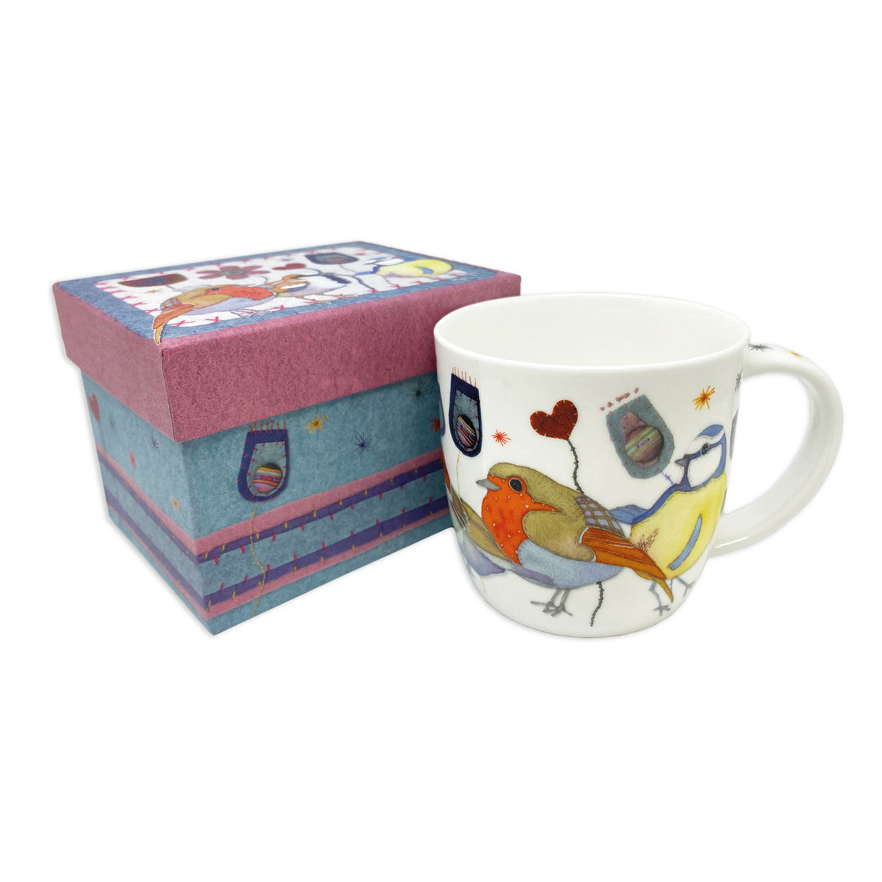 Emma Ball Stitched Birdies Bone China Mug (Boxed)