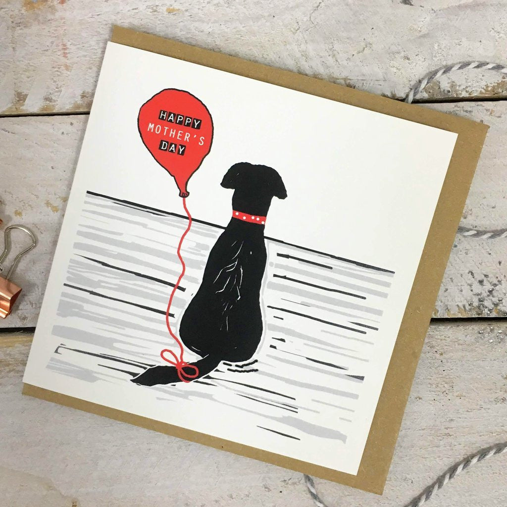 Happy Mother's Day Black Lab Card from Lucky Lobster art