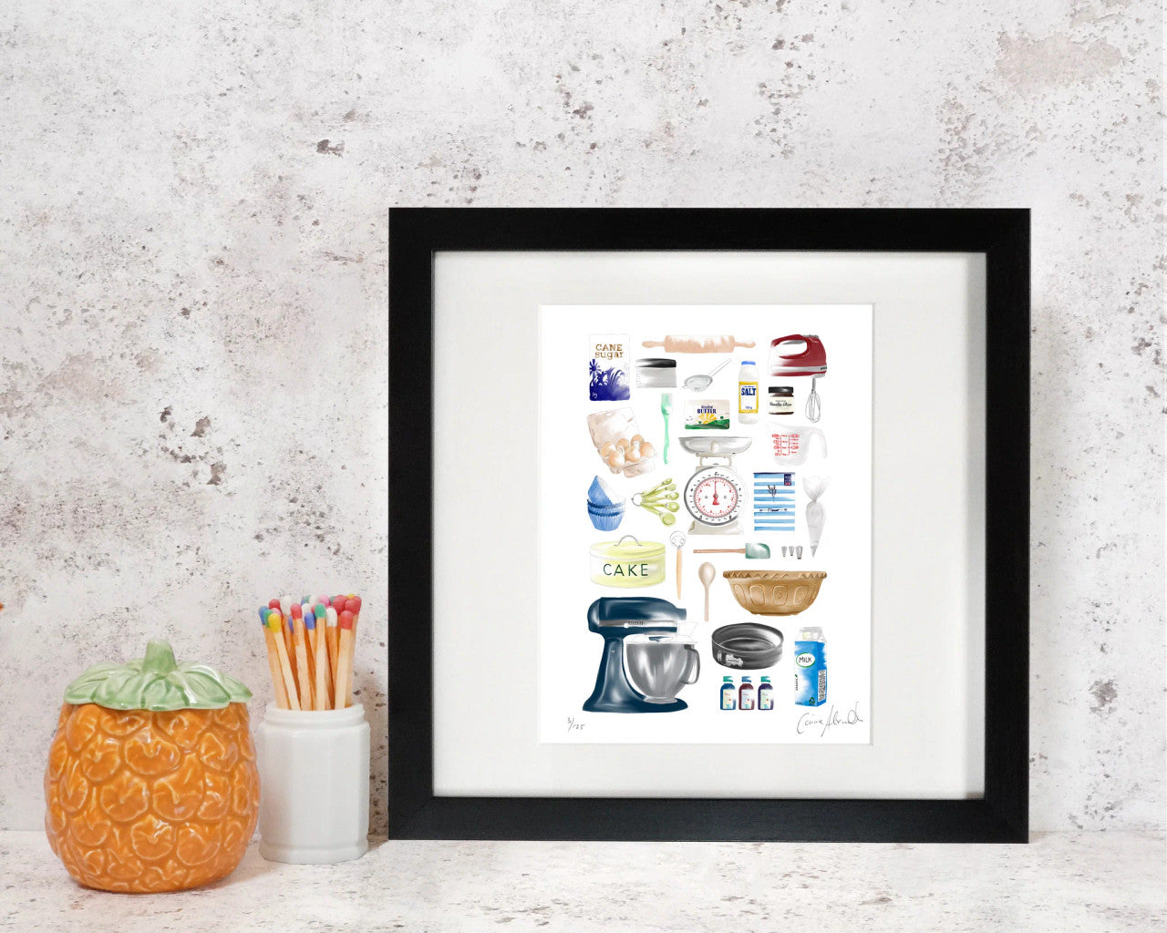 Time to Bake Framed Print by Corinne Alexander. Made in England.