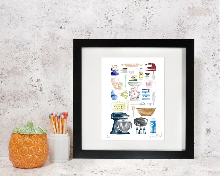 Time to Bake Framed Print by Corinne Alexander. Made in England.