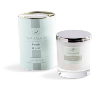 Freesia & Pear glass candle from Marmalade of London. Image