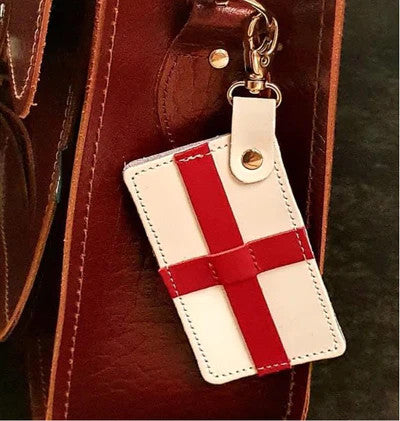 Leather England St. George's Flag Bag Charm by Zatchels.