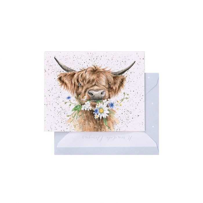 'Daisy Coo' Highland Cow Gift Enclosure Card by Wrendale Designs
