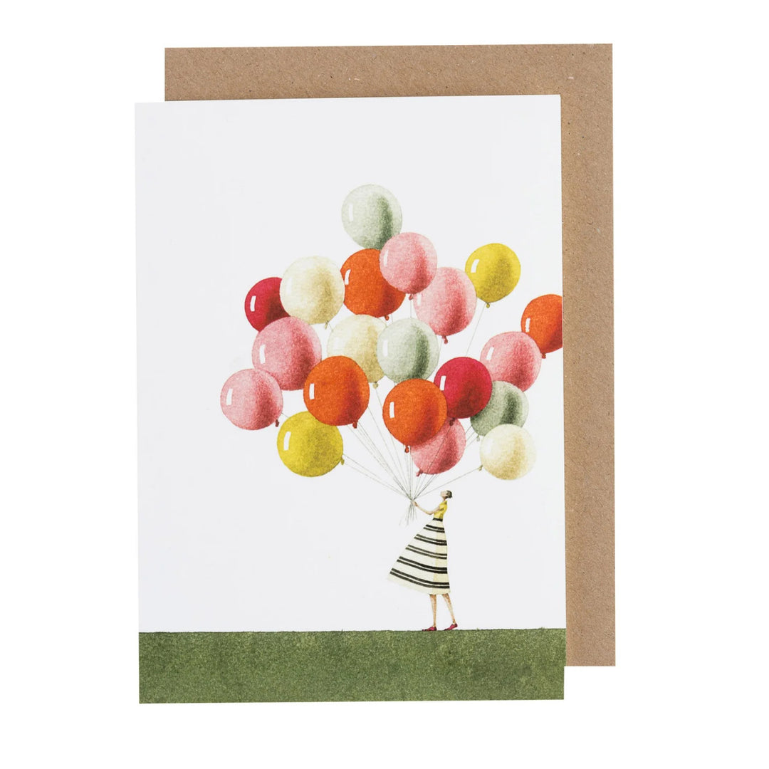 Balloons Blank Greetings Card by Laura Stoddart. Made in England