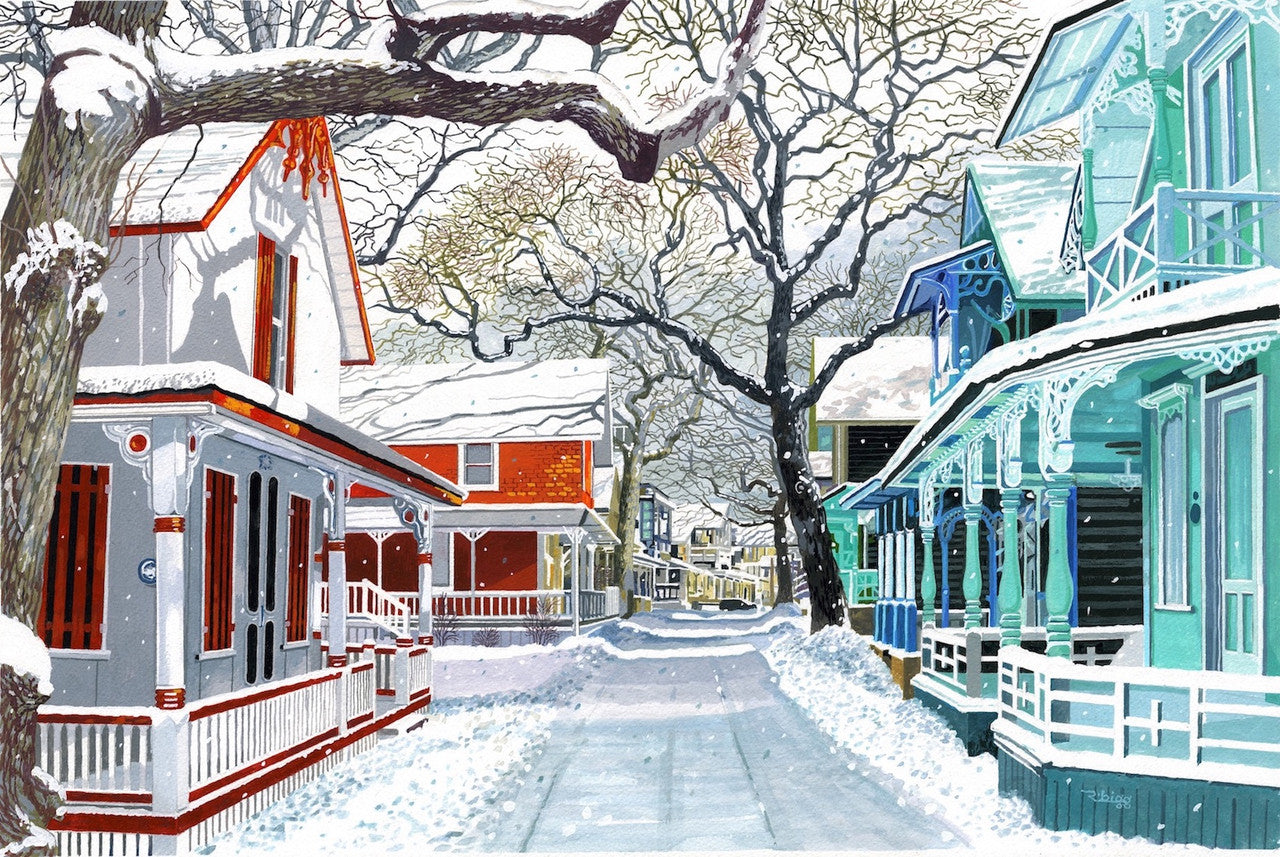 Gingerbread Snow - Oaks Bluffs, Martha's Vineyard Jigsaw Puzzle by JHG Puzzles.