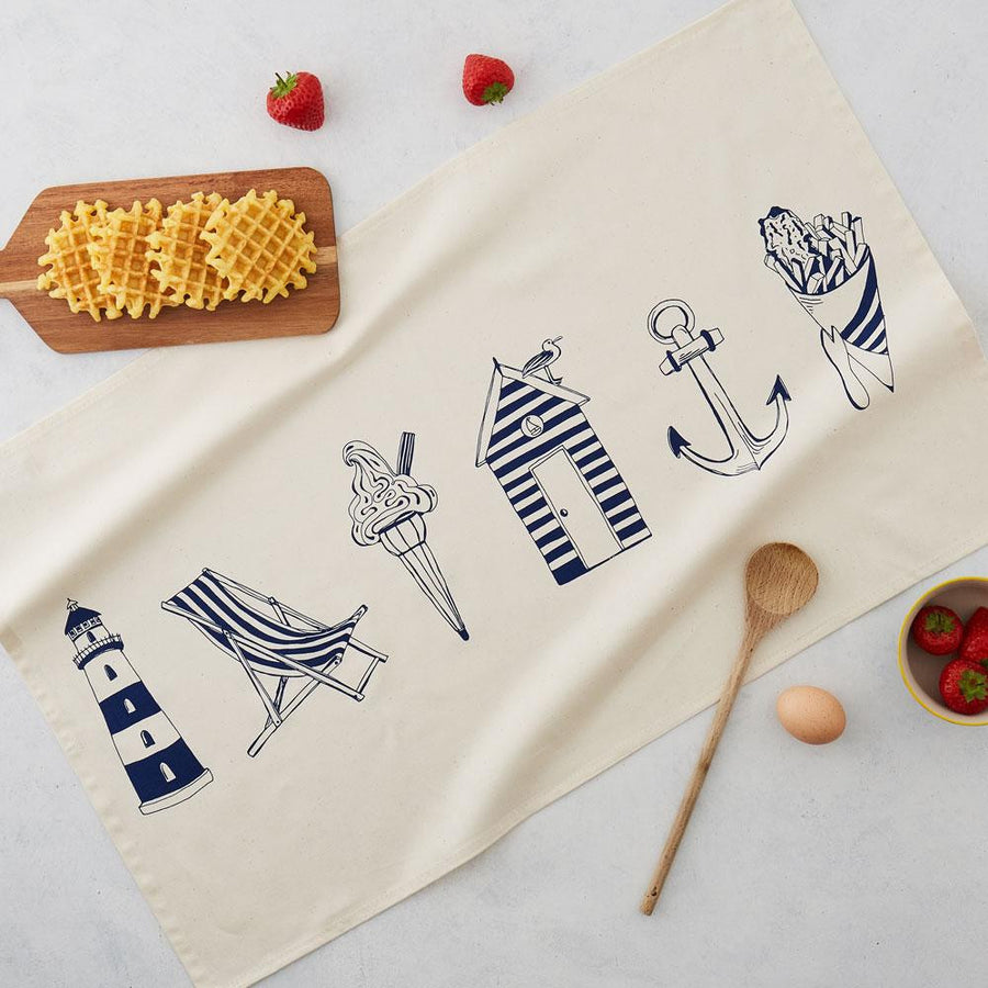 100% organic cotton Nautical Tea Towel from Victoria Eggs.