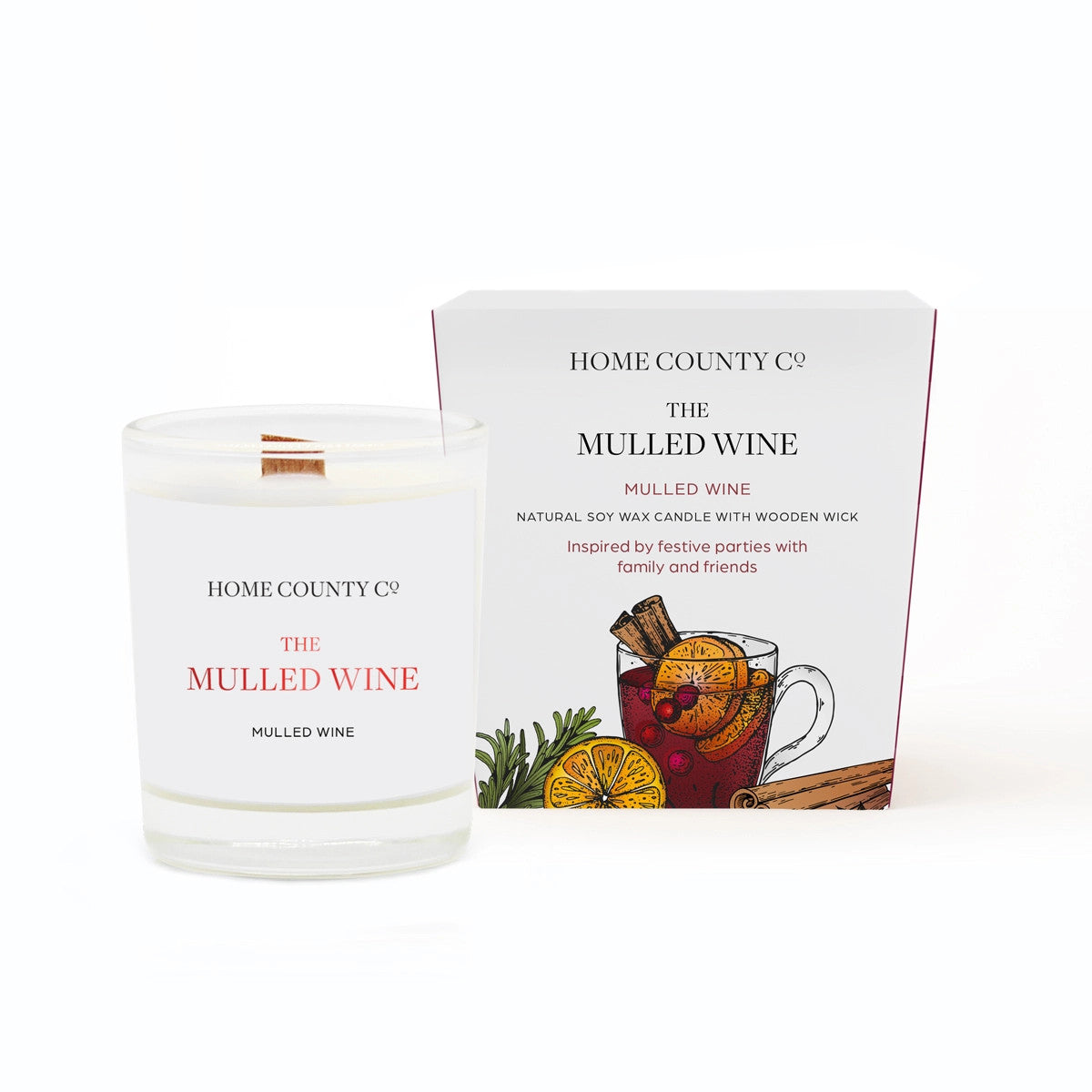 The Mulled Wine Soy Votive Candle by Home County Candles