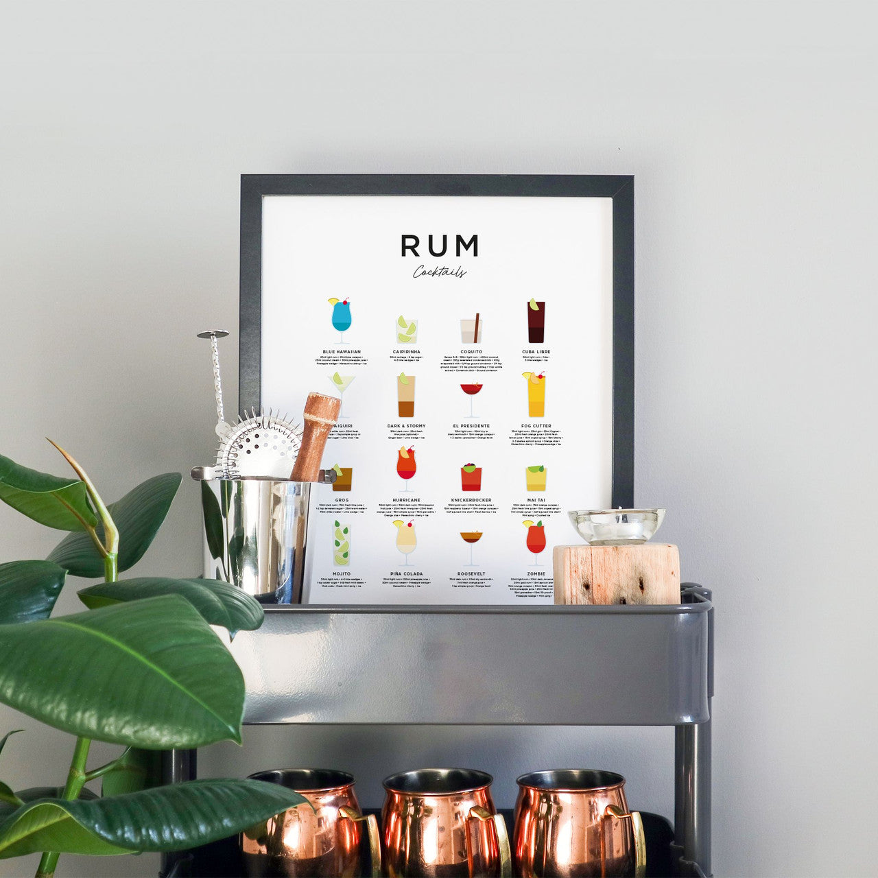 Rum Guide Print - Framed by Everlong Print Co.