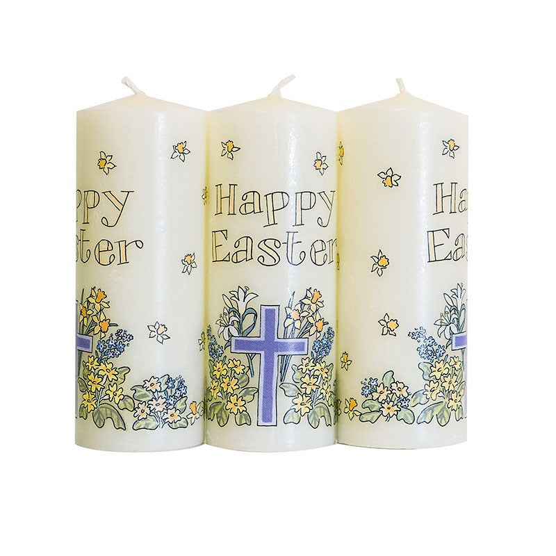 Alison Gardiner Easter Cross Mini Pillar Advent Candle
