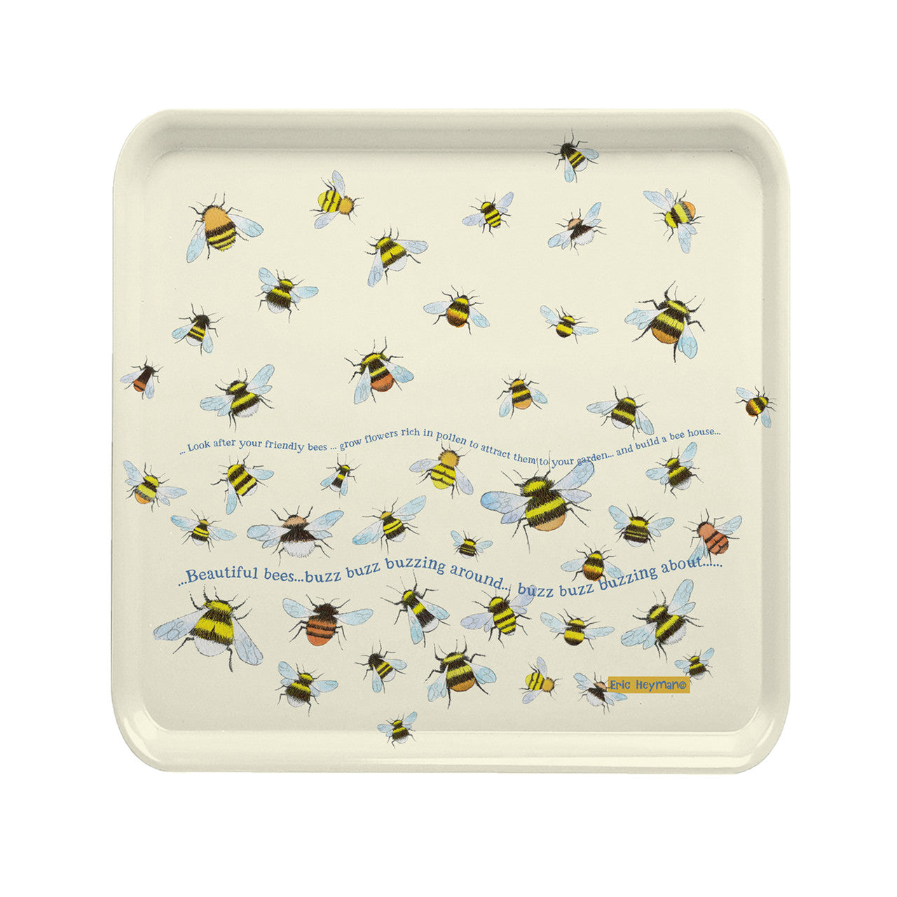 Bees by Eric Hayman Melamine Square Tray