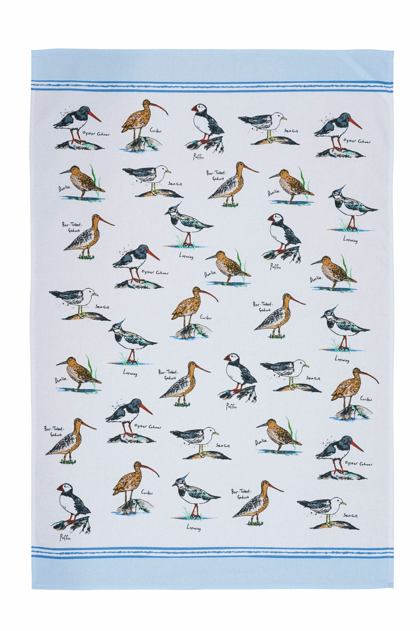 Coastal Birds Cotton Tea Towel by Ulster Weavers