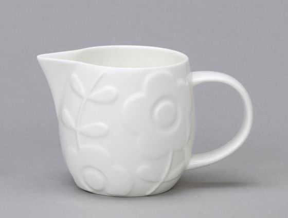 Repeat Repeat's White Bone China Small Plum Flower Medium jug. Made in England.