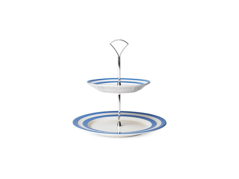 Cornishware Two-Tier Cake Stand - blue