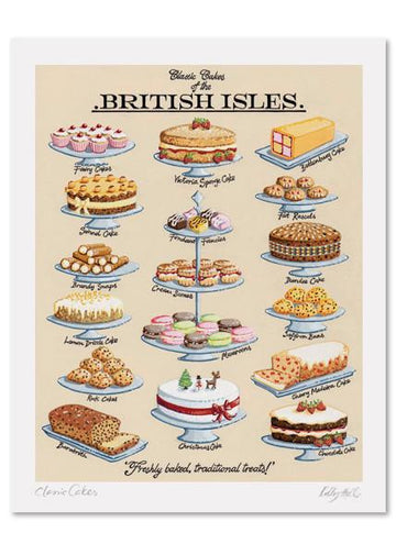Kelly Hall Classic Cakes Print. Printed in England. Image