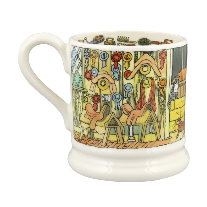 Emma Bridgewater Down At The Stables Half Pint Mug. Handmade in England.