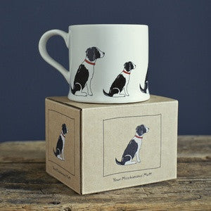 Pottery Springer Spaniel (Black & White) mug from Sweet William Designs.