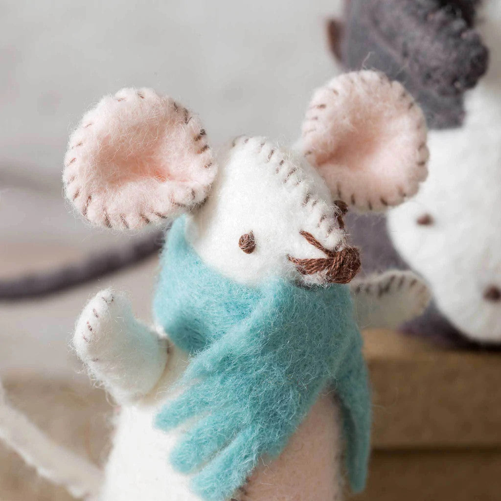 Mouse Family Wool Mix Felt Craft Kit by Corinne Lapierre