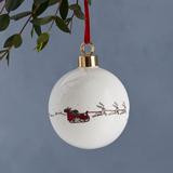 Bone china Santa's Sleigh Christmas bauble from Victoria Eggs.