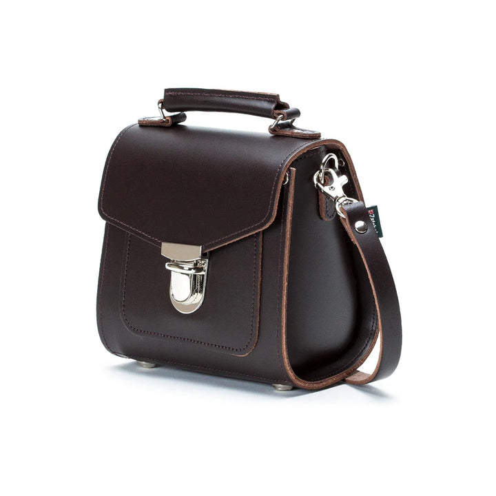 Zatchels Handmade Leather Sugarcube Dark Brown Small Handbag