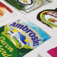 British Store Cupboard Cotton Tea Towel by Corrine Alexander.