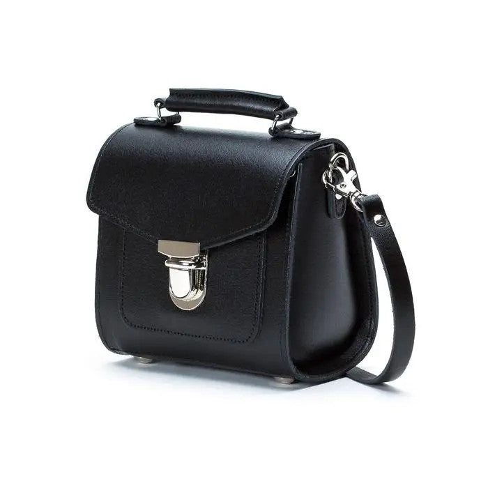 Handmade Leather Sugarcube Black Small Handbag by Zatchels.