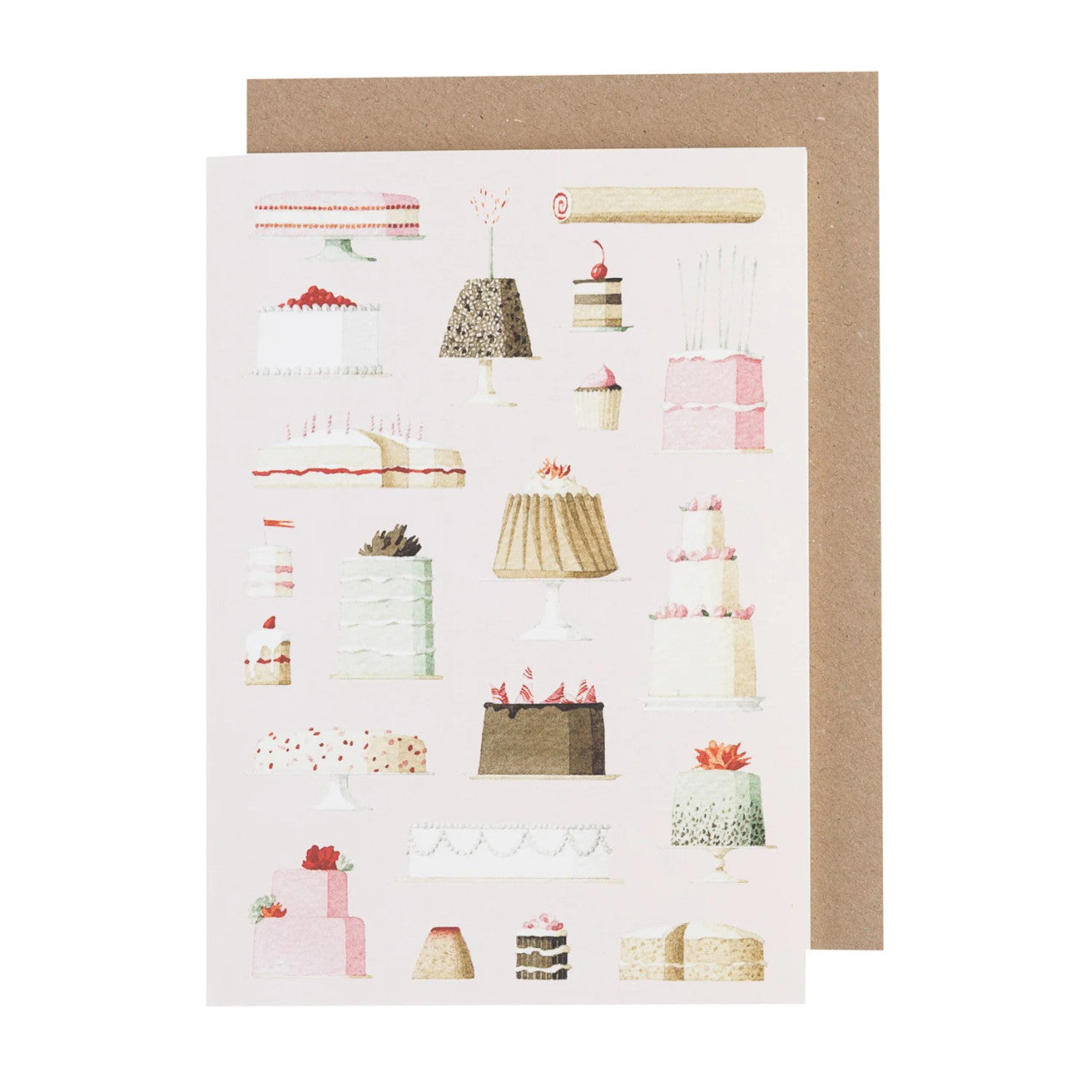 Cakes Blank Greetings Card by Laura Stoddart. Made in England