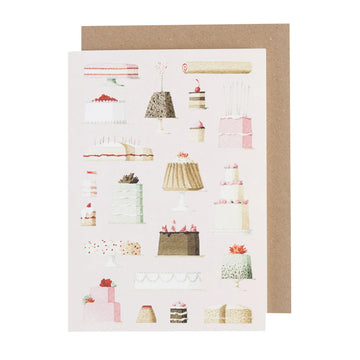 Cakes Blank Greetings Card by Laura Stoddart. Made in England Image