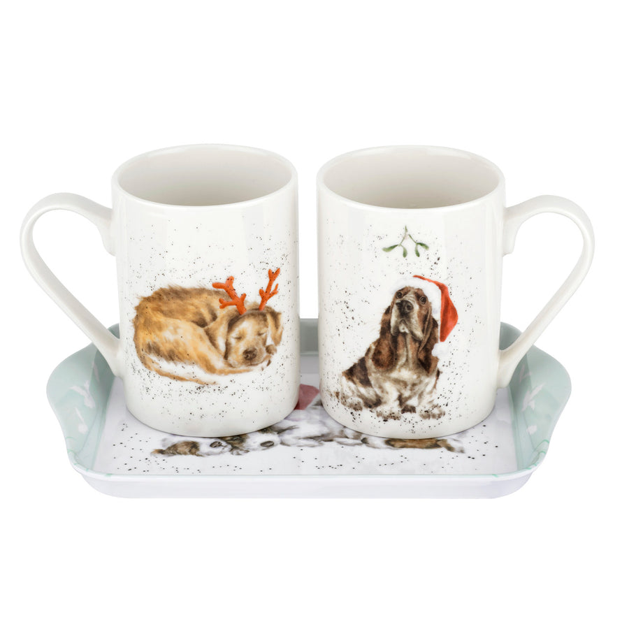 'Santa Paws'  Mug & Tray Set from Wrendale Designs and Portmeirion