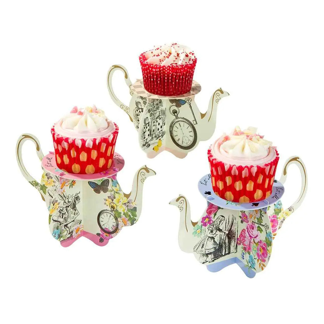 Alice in Wonderland Teapot Cake Stands - 6 pack