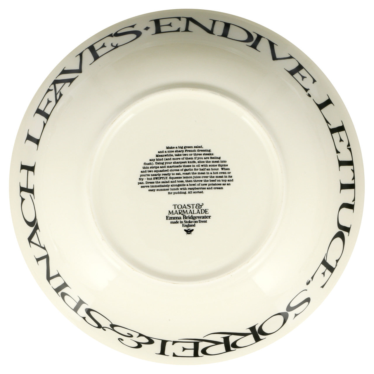 Emma Bridgewater Black Toast Mizuna Salad Large Dish