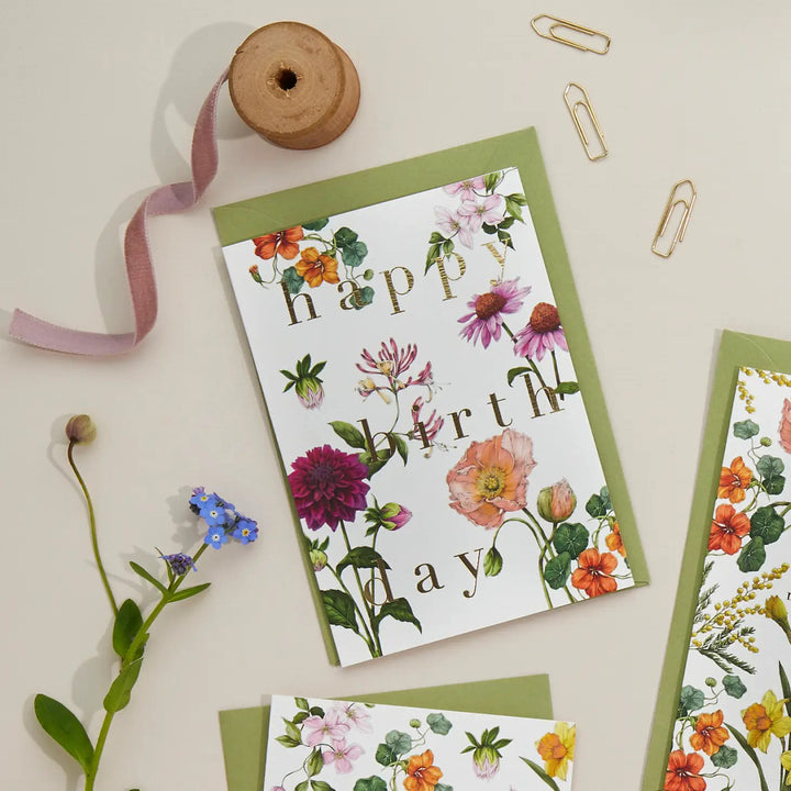 Bountiful Blooms "Happy Birthday" Greeting Card